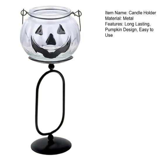 Pumpkin Candlestick Halloween Candle Holder with Stand High Stability Ghost Tealight Candle Bracket Party Decoration