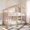 VidaXL Bunk Bed with Roof 75x190 Cm Solid Pine Wood, Bed, Bed Frame, Loft Bed, Bedroom Furniture, Slatted Base, 3281967