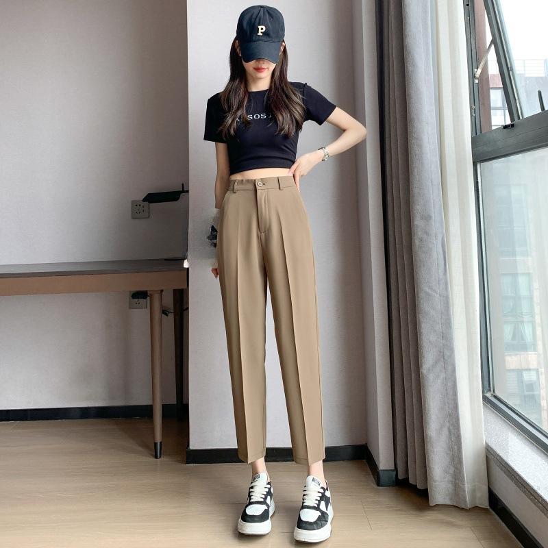 Pants Women's Summer Thin Section Small Casual Nine-point Harem Pants Elastic Waist Pants Cigarette Pants