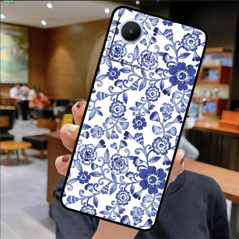 Blue and White Porcelain Case For Realme 14 Pro Plus 12 10 11 13 GT 6 6T 5 GT7 Pro C61 C55 C51 C21Y C25S C67 C75 C53