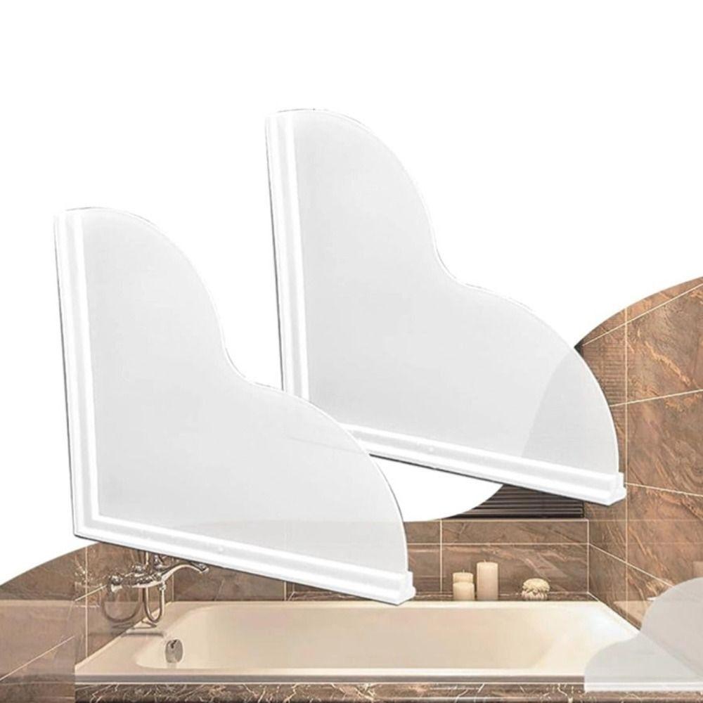 

2Pcs Acrylic Shower Water Guards Removable Tub Corner Guards Bathtub Edge