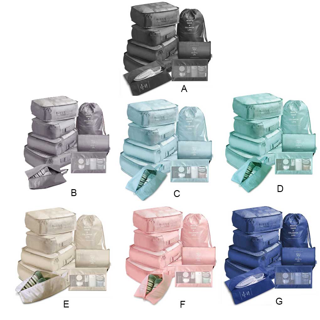 8 Pieces/Set Large Capacity Storage Bag Packing Clothes Underwears Shoes Organizer Travel Folding Dust-proof Pouch Suitcase