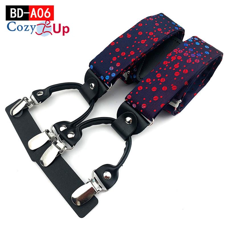 

Мужской Y-образный кожаный ремешок из жаккардовой ткани с 6 зажимами для взрослых. Регулируемый эластичный ремешок на спине. Мужские подтяжки с поворотными крючками и эластичными ремнями с Y-образной спинкой.