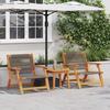 VidaXL Garden Chairs 2 Pcs Grey 67x77x73 Cm Solid Acacia Wood 367832