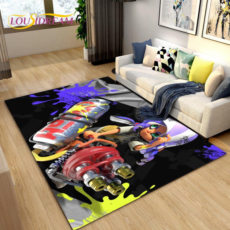 Splatoon,PC Game Gamer Cartoon Area Rug,Carpet Rug for Living Room Bedroom Sofa Doormat Decoration, Kids Play Non-slip Floor Mat