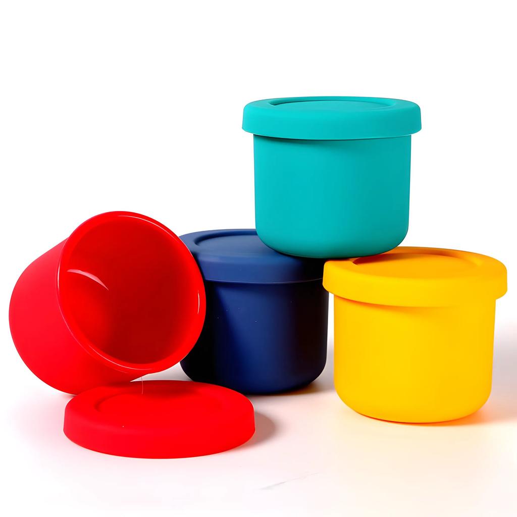 Portable Bento Box Food Grade Microwave Silicone Lunch Box Home Refrigerator Silicone Cooler
