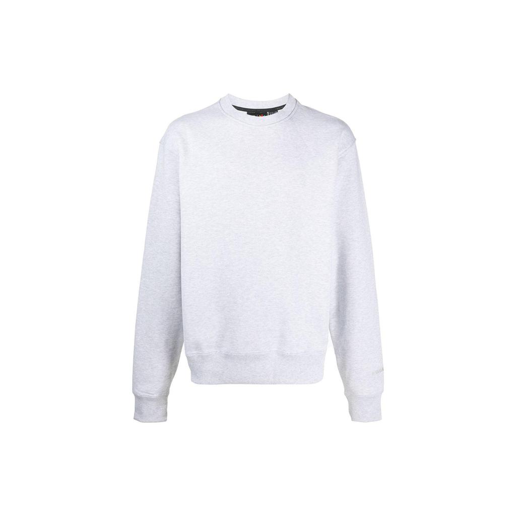 Adidas X Pharrell Williams Co-Branded Solid Color Crew Neck Cotton Pullover Sweatshirt Unisex Tops Grey GM1973