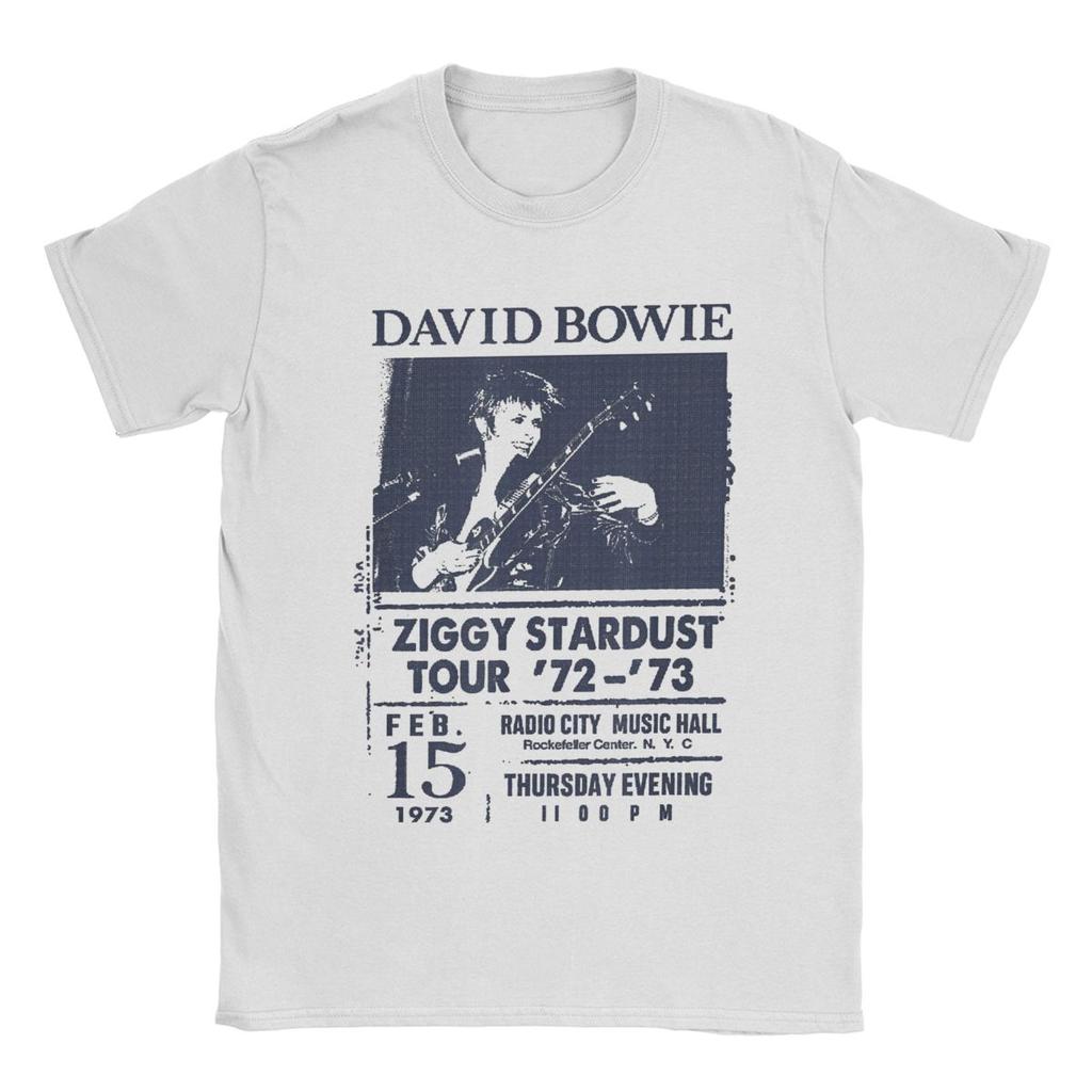Davids Radio City Men's T Shirt Bowies English Singer Actor Casual Tees Short Sleeve Crewneck T-Shirt Pure Cotton Summer Tops
