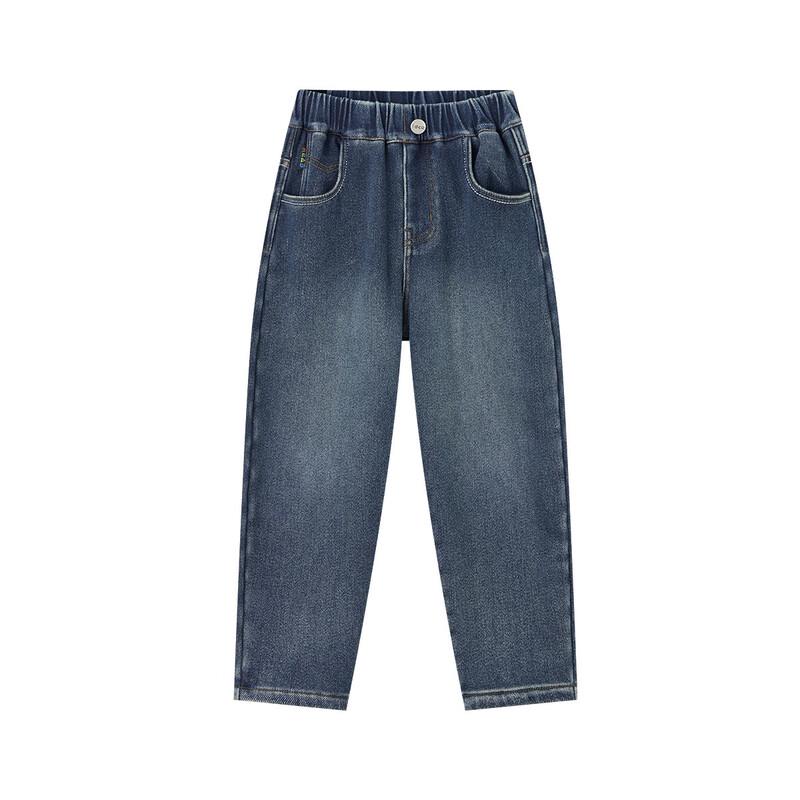 Boys' Fleece-Lined Embroidered Denim Jeans