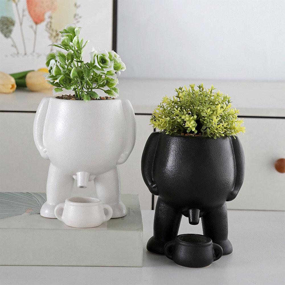 Peeing Plant Pot with Drainage Hole Novelty Peeing Planter Pot Succulent Pot for Indoor Outdoor Plants Gift for Friends & Family