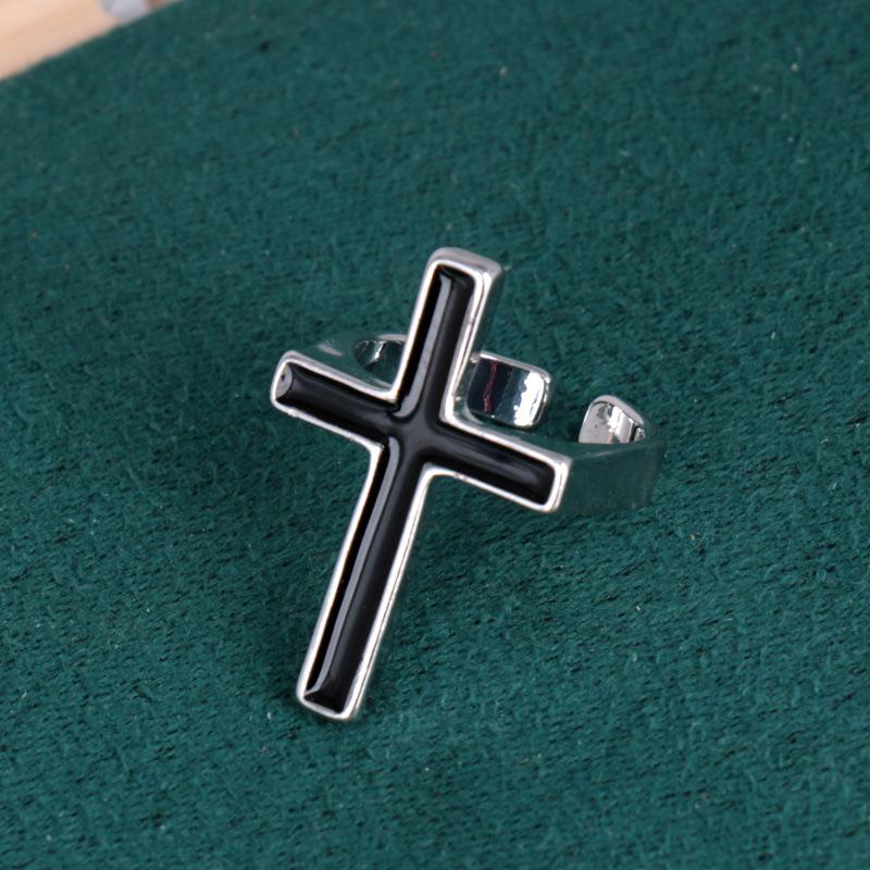 Cross Drip Oil Opening Adjustable Simple Japanese and Korean Trendy Pinky Tail Ring Gift Ring