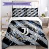 Juventus FC Pattern Printed 3PCS Bedding Set Soft Skin-Friendly Washable Duvet Cover & Pillowcases Set All Season Bedroom