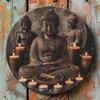 Arte de Pared de Metal de Buda con Velas Incienso Decoración del Hogar Regalo