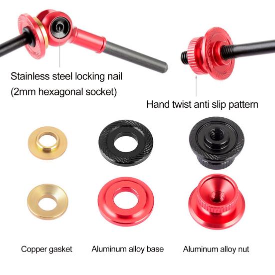 1 Paar Titan Fahrrad-Schnellspanner Rostfrei CNC-Verfahren Hohe Tragfähigkeit Hohe Festigkeit