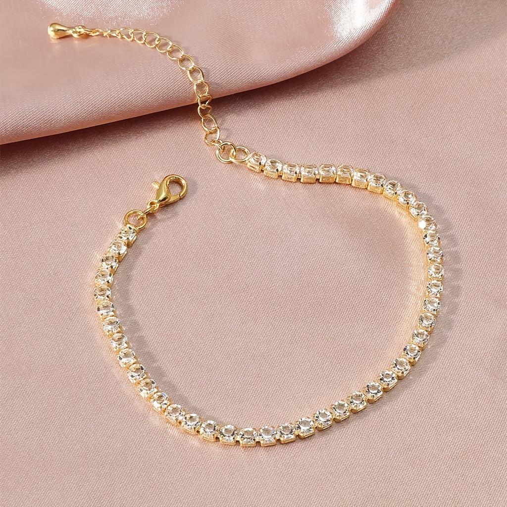 Summer Fine Paragraph Shiny Full Diamond Anklet Fashion Hundred Matching Sexy Anklet High-Grade Women's Anklets