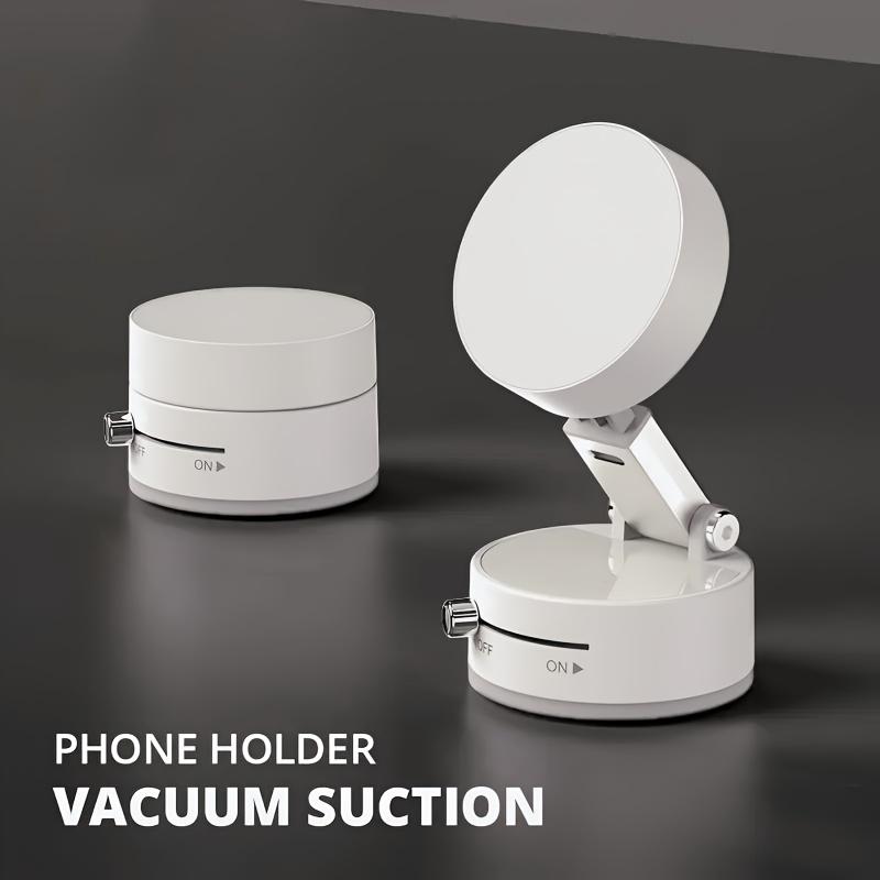 

Foldable Rotatable Desktop Phone Holder, Double-Sided Vacuum Magnetic Stand for Hands-Free Use білий