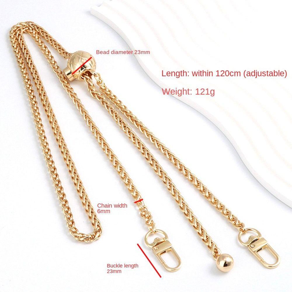Golden Silvery Metal Bag Chains Adjustable Handbag Handle Chain Durable Shoulder Bag Straps