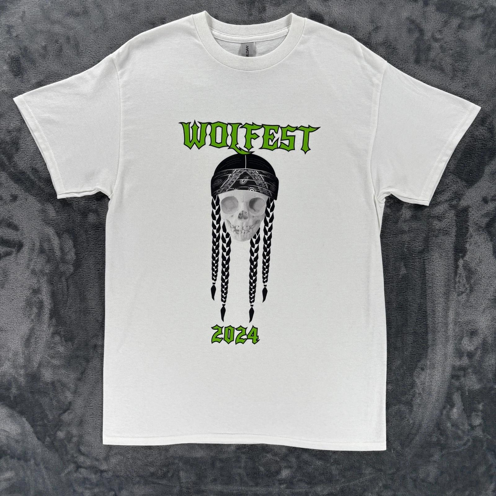 Yelawolf WOLFEST 2024 Skull Braids T Shirt M Slumerican Hip Hop Rap Tour Concert S
