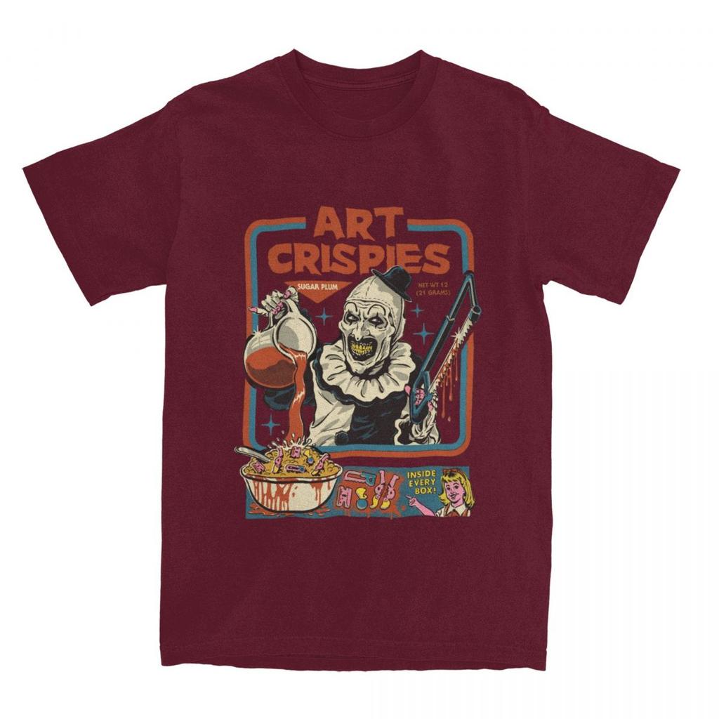 Art Crispies Terrifier Clown Shirt Apparel Unisex Womens Pure Cotton Fashion Retro Horror Tee Shirt Clothes Graphic Printing