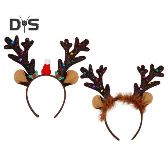 Weihnachten Rentier Geweih Stirnband Frauen Rehkitz Horn Haar Hoop Party Kostüm Ohren Plüsch Material Flexible Fit Kopfbedeckung