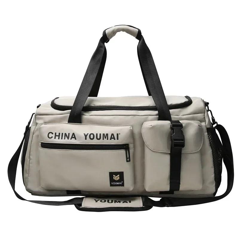 Casual softback large capacity travel duffels stitch line sewing high quality for women zipper travel nylon bags