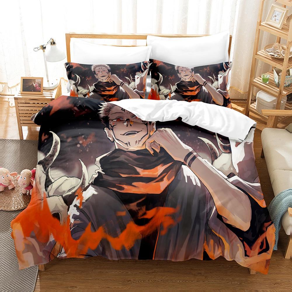Anime Jujutsu Duvet Cover pillowcase Bedding Bedroom Decoration Children Gift adult Single Double bed Large SizeZip Duvet Cover 200x200cm