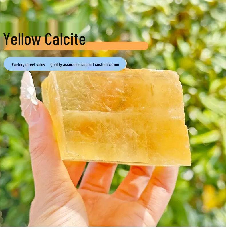 Yellow Iceland Spar Calcite Crystal: Natural Specimen & Collectible Ornament.