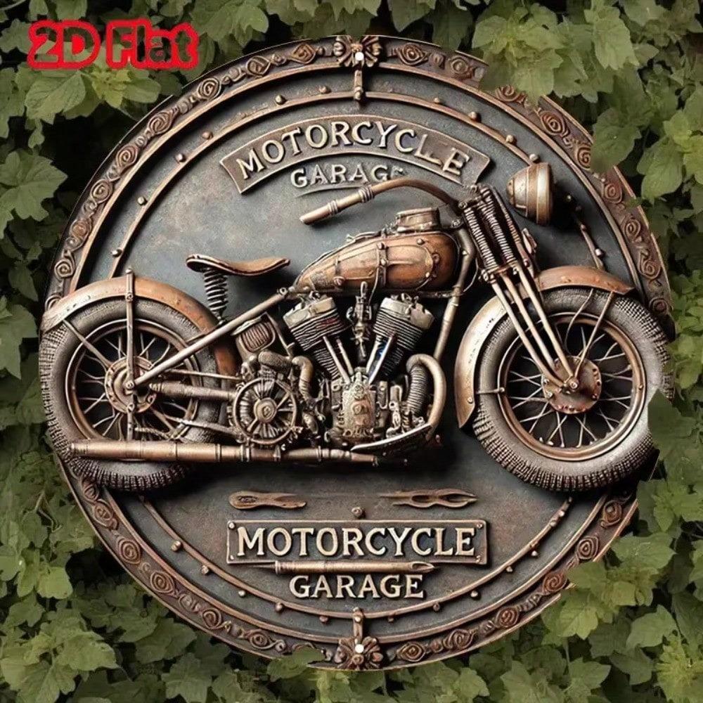 Vintage Retro Motorcycle Metal Tin Wall Art Sign for Home Garage Cafe Decor