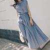 Womens Casual Button Down O Neck Shirt Dress Plain Belted Midi Dresses