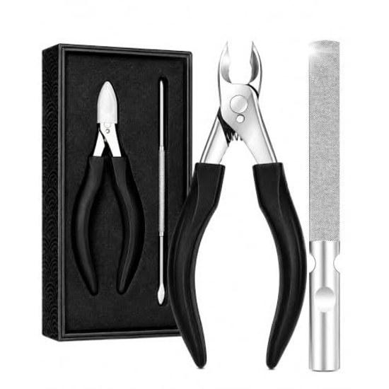 Nail Nipper File Set Ingrown Toenails - Excellent Cutting Performance High-Quality Care Thick Nails Stainless Steel