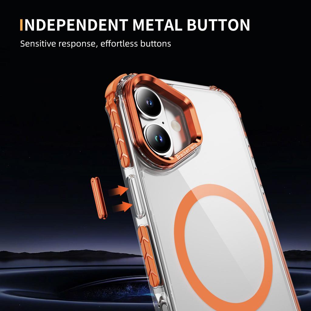 For iPhone 17 Clear Phone Case with Lens Kickstand Cover Compatible with MagSafe