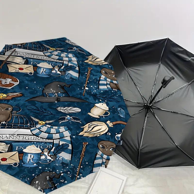 1PC Harry Potter, Spells Umbrella-8-Rib Reinforced, Automatic Open, Lightweight & Durable, Cute Fashion Accessory for Outdoor, D2627