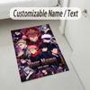Personalized Crystal Velvet Carpet,Jujutsu Kaisen Custom Printed Name, Plush Area Rug For Home Indoor Decor