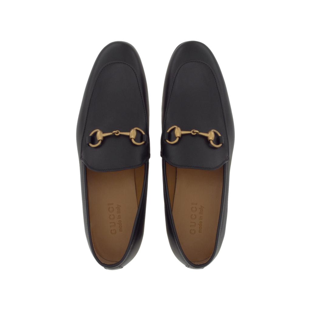 Gucci Black Leather Horsebit Quentin Loafers (Unisex) Men's Casual Shoes 482467 BLM00 1000
