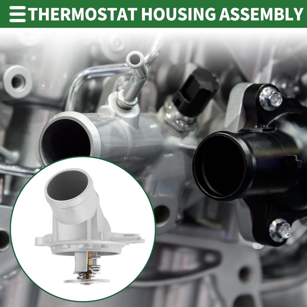 Motoforti Car Thermostat Engine Coolant Thermostat Housing Assembly for Mercedes-Benz C240 E320 E500 Aluminum Alloy No.1122030275