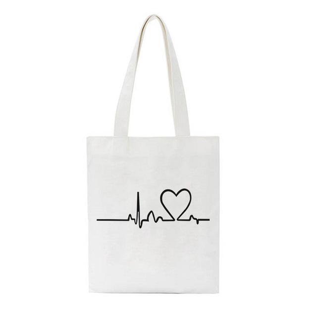 Women Book Bag New Arrival Letters Words Printed Shoulder Canvas Bags Fashion Bags Women Big Capacity Beach Students Handbag