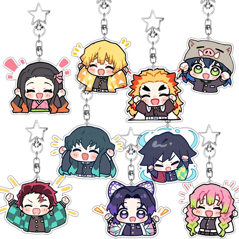 Cartoon Tsuyuri Kanawo Shinobu Excitement Fashion Anime Characters Acrylic Keychain Decor Charm Ornaments Car Key Ring Gifts Toy