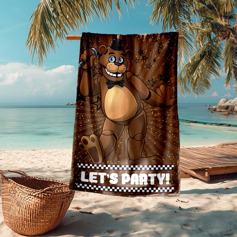 Freddy Bear Fashion Beach Towel: Ideal for Summer Adventures Soft, Absorbent and Quick Drying Suitable for Swimming and Bathing