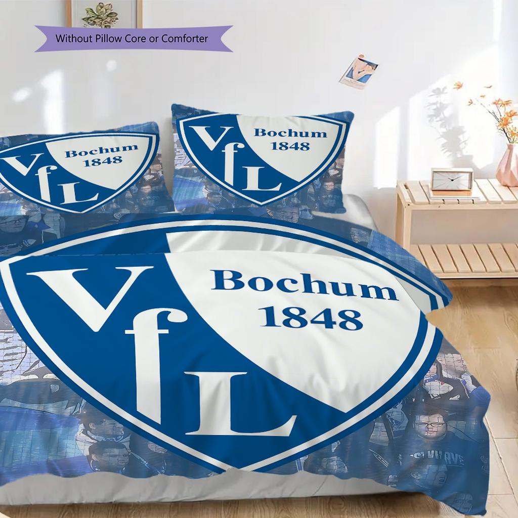 VfL Bochum 1848 Patroon Beddengoed Dekbed Set Dekbedovertrek Kussensloop Huisdecoratie Verjaardagscadeau (1 dekbedovertrek + 2 kussenslopen, zonder binnenkussen)
