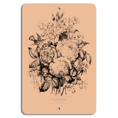 

Elegant Botanical Bloom Vintage Floral Metal ArtAluminumtin sign 20x30cm（7.8x11.8inch）