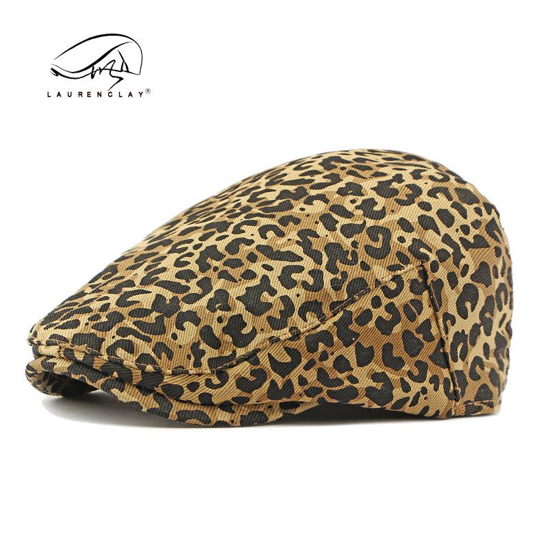 Hat Ladies Beret British Retro Fashion Leopard Print Cap Casual Versatile Forward Hat Personality Trend