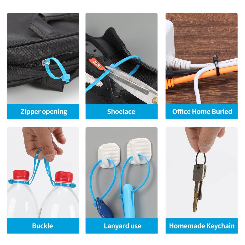 XINGO 500-Piece Pack of 4.8mm Wide x 300mm Long Cable Ties for Outdoor Use, Heavy-Duty 22KGS Tensile Strength, Self-Locking Premium Plastic Cable