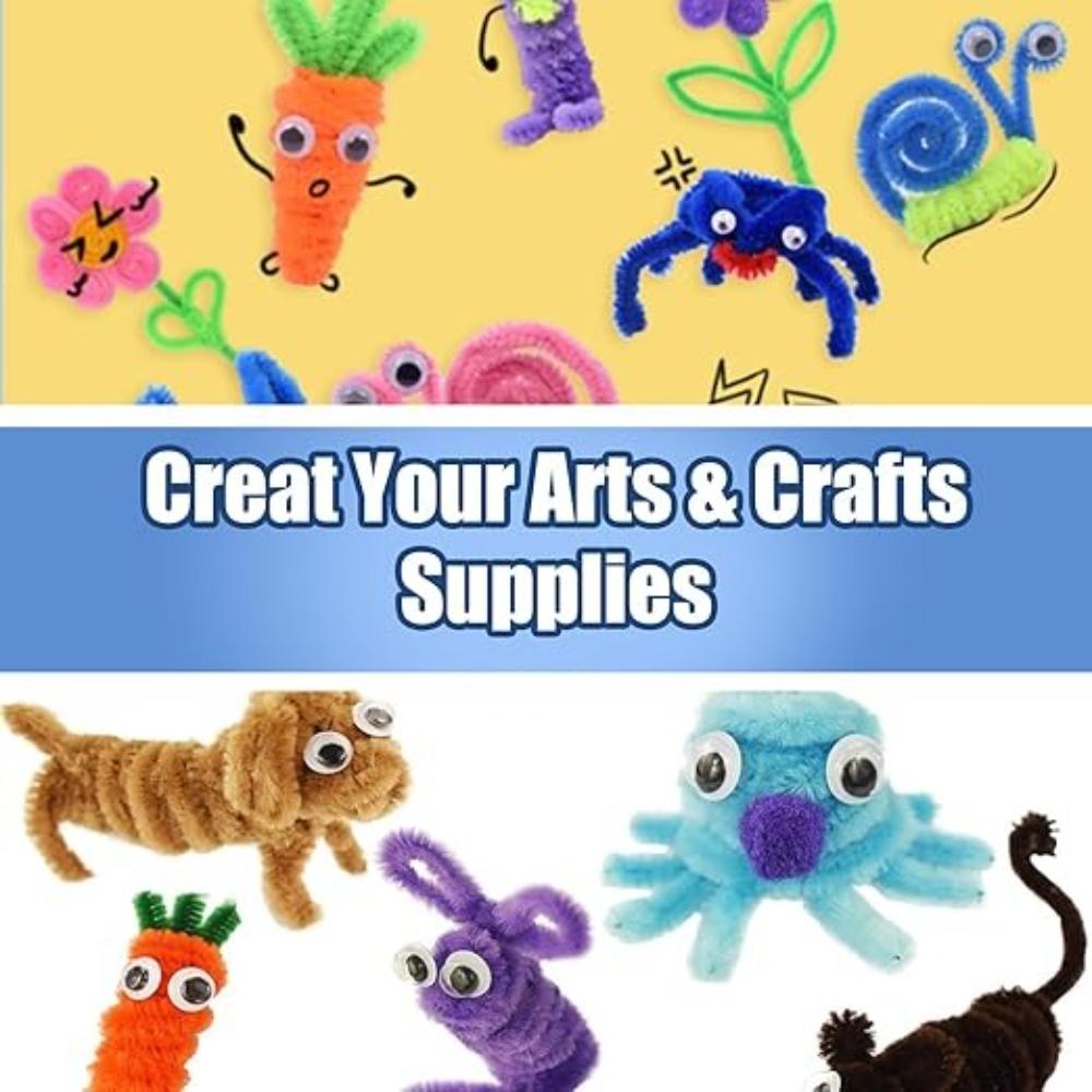 100-1500Pcs Colorful Chenille Stem Twisted Rod Diy Plush Tinsel Stem Wired Twist Stick Fluffy Bar Iron Wire Pipe Cleaners Plush