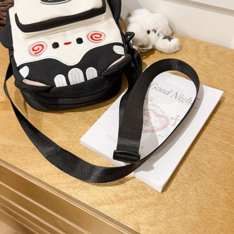 Cute Cartoon Design Crossbody Bag for Women Front Zip Pocket Mini Shoulder Bag for Daily Use