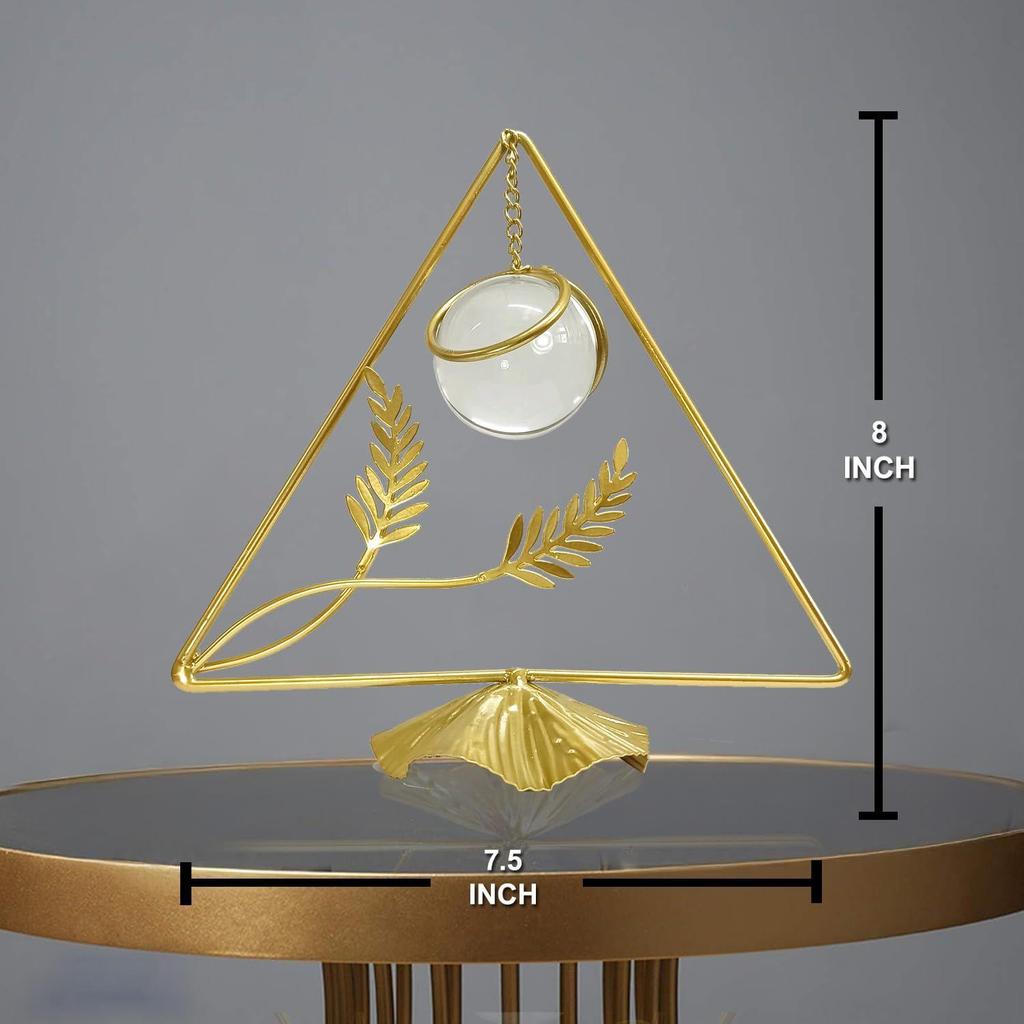 Clear Crystal Ball with Stand, Light Luxury Crystal Sphere for Gift, Gold Art Deco for Photography Ornaments, Bookcase, Wedding, Party