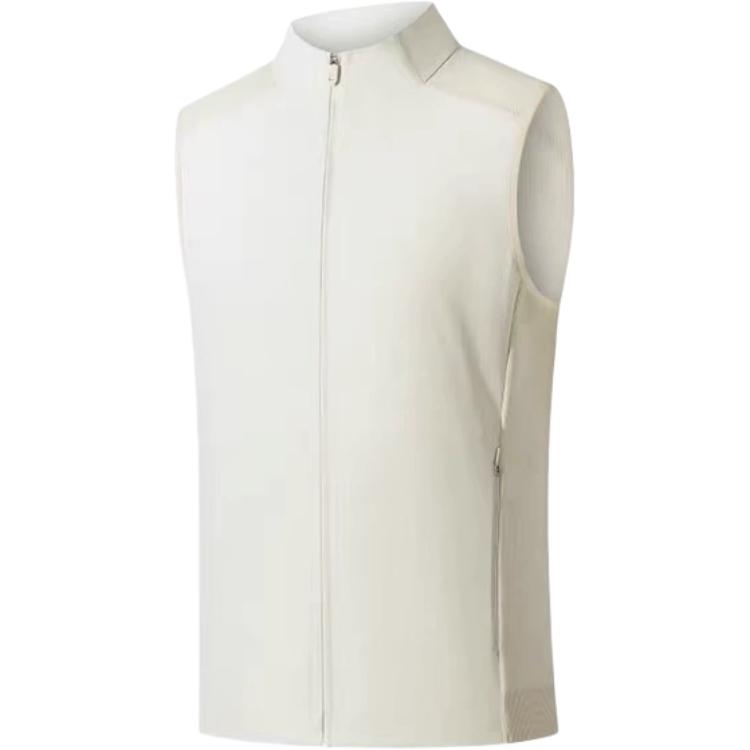 Anta Champion All-Weather Series Solid Color Zipper Stand Collar Casual Versatile Sleeveless Vest Men Vest 152530610-4