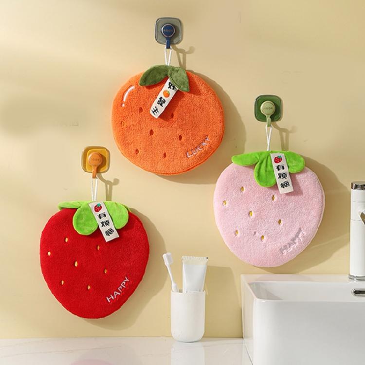 Hanging Towels Soft Coral Fleece Hanging Hand Towel In Fruit Shape Optional For Quick Drying And Easy Use In Kitchen