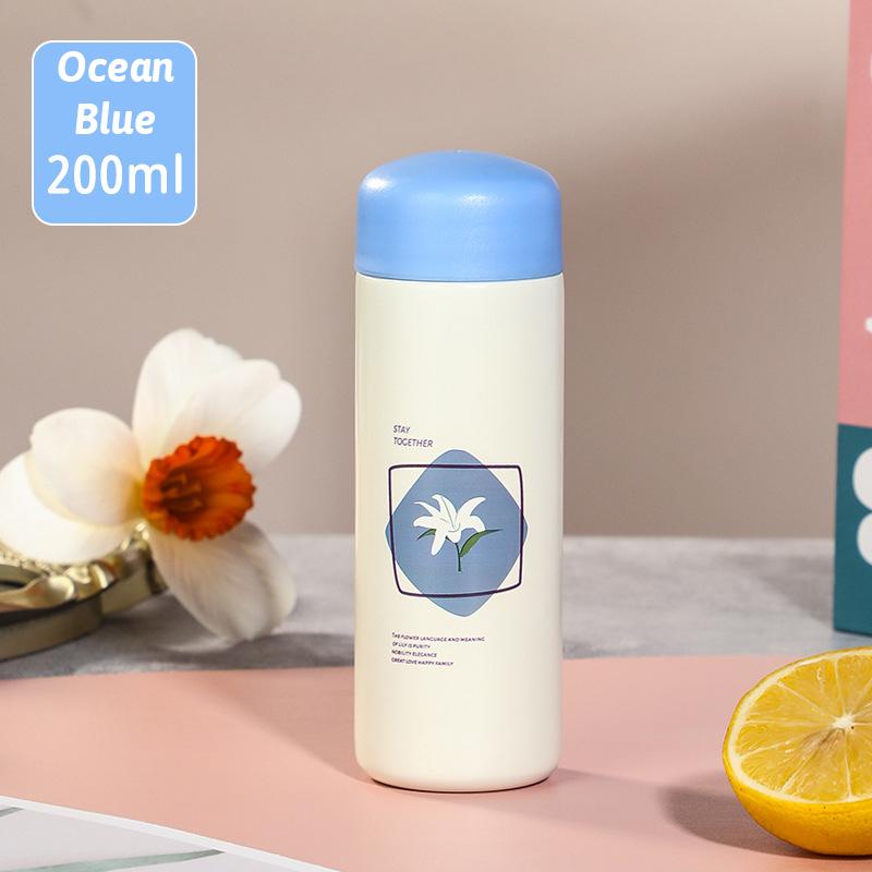 

Бутылка для воды из нержавеющей стали 304, герметичная, легкая, 200 мл, сохраняет тепло и холод, многоцветная, для спорта на открытом воздухе, с нескользящим основанием 200ml