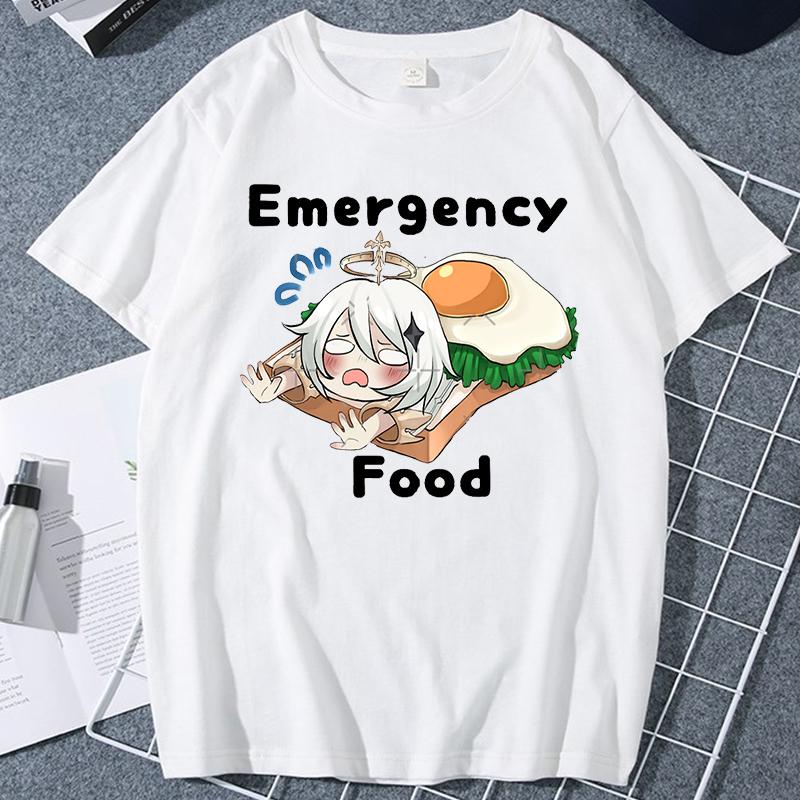 

Игровая футболка Genshin Impact Kawaii Паймон Мультяшный графический топ Женская Мужская Милая Аниме Уличная одежда Харадзюку Эстетичная футболка Ropa Mujer M