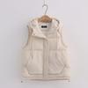 Women's Hooded Down Cotton Vest - 2023 Autumn/Winter Korean Style Sleeveless Short Jacket